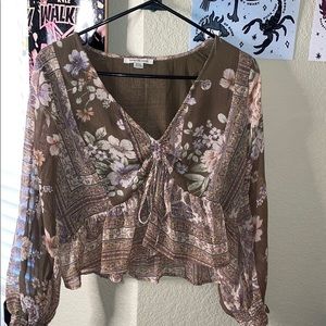 American Eagle Crop Blouse